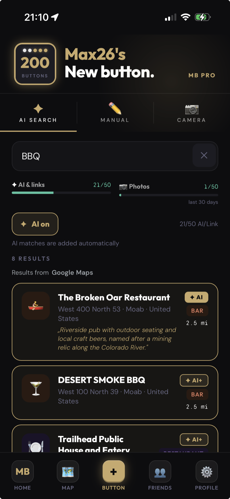 MindButton — KI-Suche mit echten Treffern